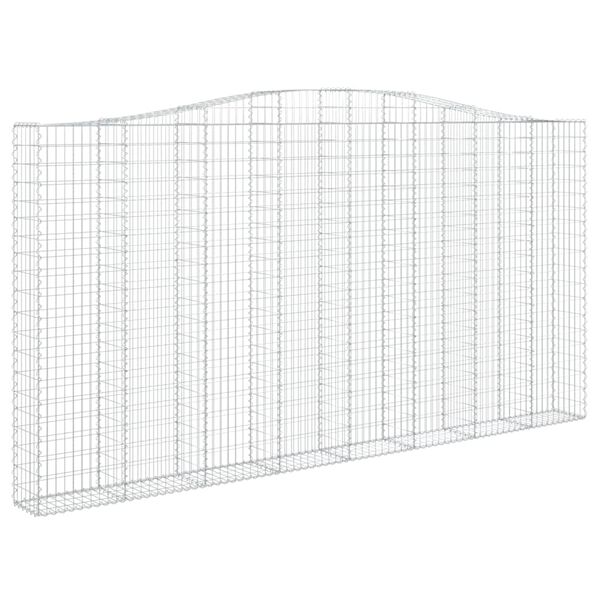vidaXL Kosze gabionowe, 4 szt, 400x30x200/220 cm, galwanizowane żelazo