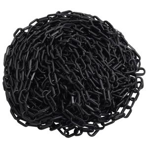 vidaXL Łańcuch ostrzegawczy, czarny, 30 m, &Oslash;4 mm, plastikowy