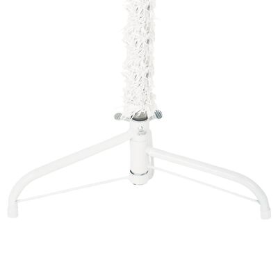 vidaXL Smukła choinka połówka ze stojakiem, sztuczna, biała, 150 cm