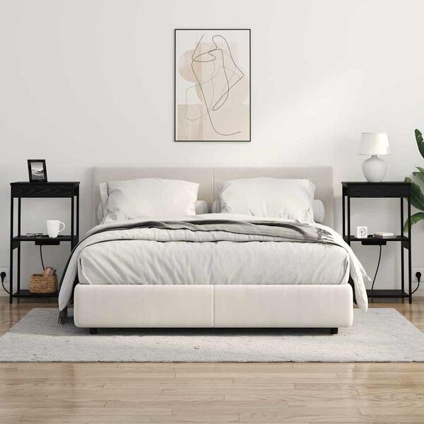 vidaXL Szafka Nocna Czarny Dąb 41 x 31 x 76 cm Materiał drewnopochodny