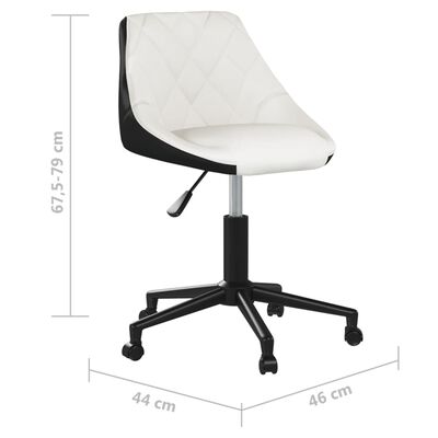 vidaXL Obrotowe krzesła stołowe, 2 szt., biało-czarne, ekoskóra