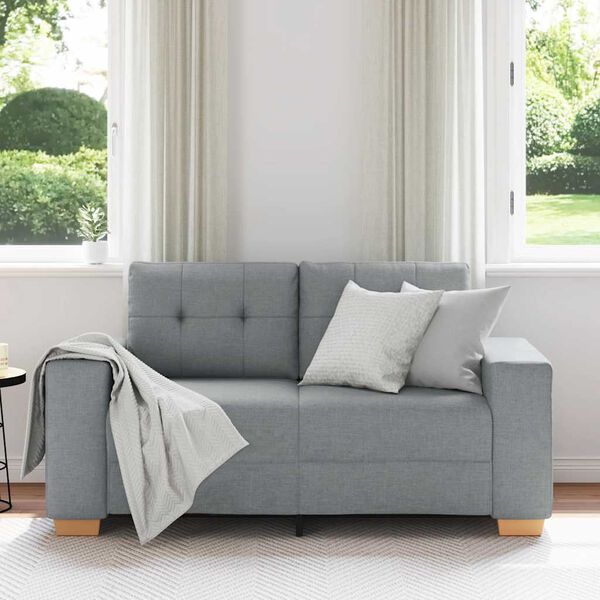 vidaXL Sofa dwuosobowa, jasnoszara, 160x77x82 cm, tkanina