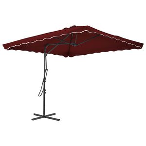 vidaXL Parasol ogrodowy na stalowym słupku, bordowy, 250x250x230 cm