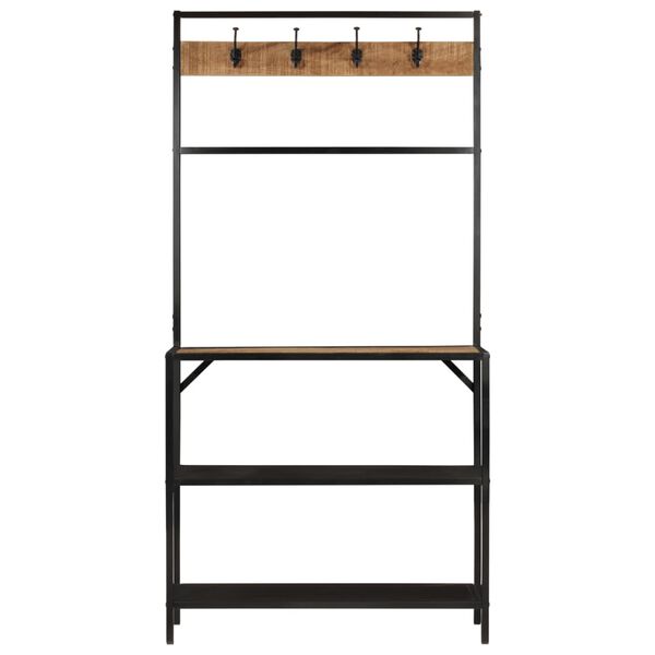 vidaXL Wieszak na płaszcze, 90x35x180 cm, lite drewno mango i żelazo