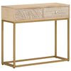 vidaXL Stolik konsolowy, 90x30x76 cm, lite drewno mango i żelazo