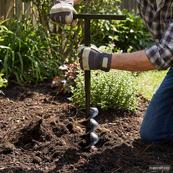 vidaXL Świder glebowy z uchwytem, 100 mm, przedłużany, 9 m, stal