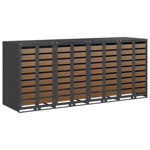 vidaXL Przechowalnia na 3 kosze na odpady 340 x 77.5 x 115.5 cm Stal