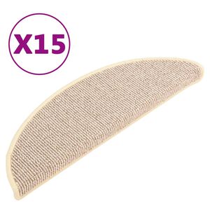 vidaXL Maty na schody 15 szt. 56x17x3 cm, biało-brązowe, p&oacute;łokrągłe