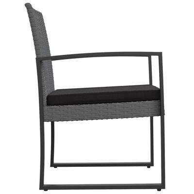 vidaXL Ogrodowe krzesła stołowe, 2 szt., ciemnoszare, rattan PP