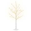 vidaXL Brzoza z oświetleniem, 48 ciepłych białych LED, 120 cm