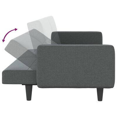 vidaXL Rozkładana kanapa z poduszkami, ciemnoszara, obita tkaniną