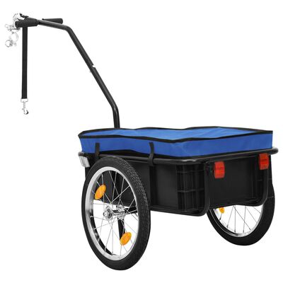 vidaXL Przyczepa rowerowa/wózek ręczny 155x60x83 cm stalowa, niebieska