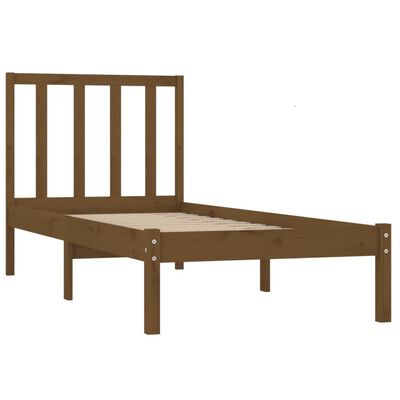 vidaXL Rama łóżka, miodowy brąz, lite drewno sosnowe, 75x190 cm