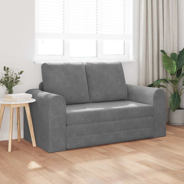 vidaXL Sofa Bed 60cm Ciemnoszary Aksamit