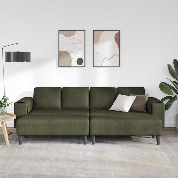vidaXL Sofa do salonu 3 pcs Zielony wojskowy