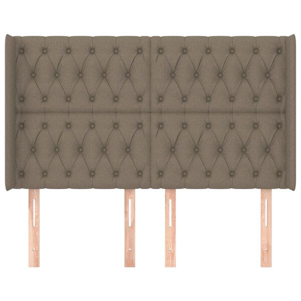 vidaXL Zagł&oacute;wek uszak, kolor taupe, 163x16x118/128 cm, tkanina