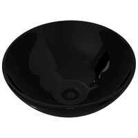 vidaXL Umywalka łazienkowa, ceramiczna, czarna