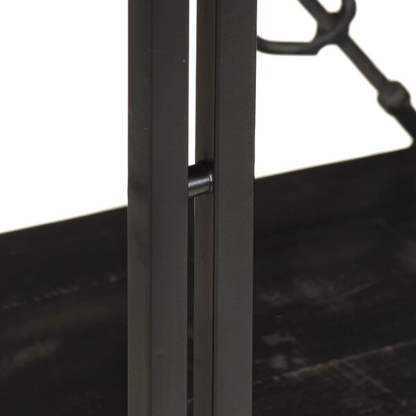 vidaXL 3-poziomowy regał, czarny, 60x30x80 cm, lite drewno mango