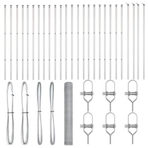 vidaXL Słupek ogrodzeniowy. Srebrny 50 x 1,2 m (siatka 13 mm) Stal