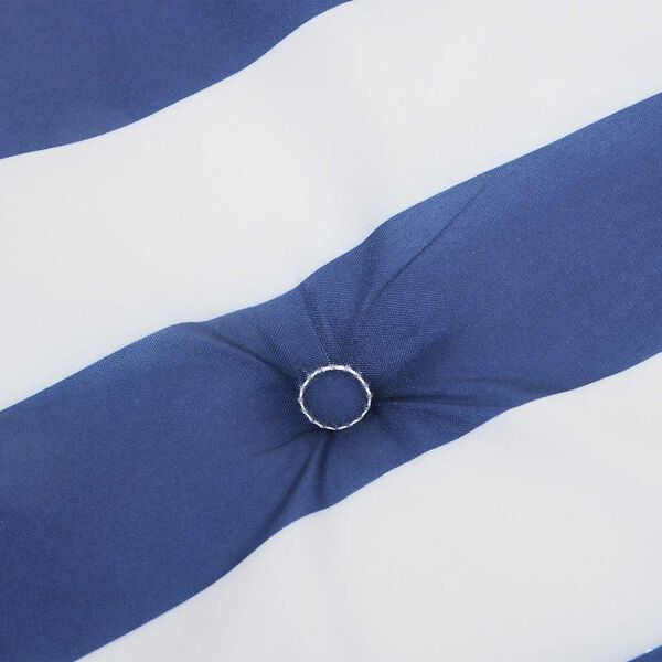 vidaXL Poduszka na ławkę ogrodową, biało-niebieskie paski, 150x50x4 cm