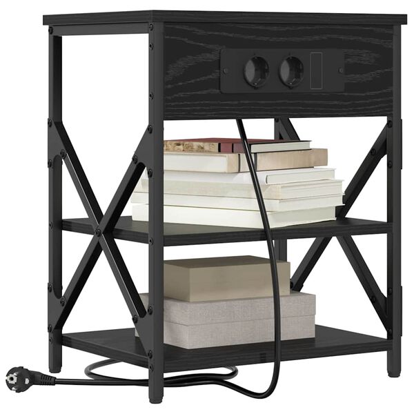 vidaXL Szafka Nocna Czarny Dąb 41 x 31 x 51 cm Materiał drewnopochodny