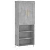 vidaXL Witrynka, szarość betonu 69,5x34x180 cm materiał drewnopochodny