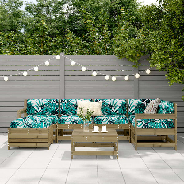 vidaXL 7-cz. zestaw wypoczynkowy do ogrodu, impregnowana sosna