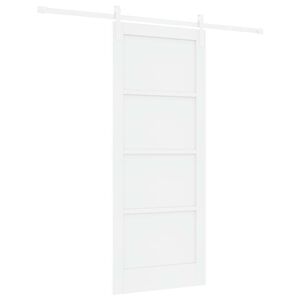 vidaXL Drzwi przesuwne Biały 83 x 202 cm Lite drewno sosnowe