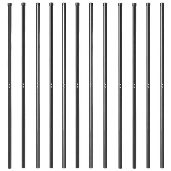 vidaXL Słupek ogrodzeniowy. 12 pcs Szary Stal Malowana Proszkowo