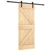 vidaXL Drzwi przesuwne 85 x 210 cm Lite Drewno Sosnowe (Nieobrobione)