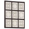 vidaXL Ręcznie rzeźbiony panel ścienny, MDF, 60x60x1,5 cm, brąz i biel