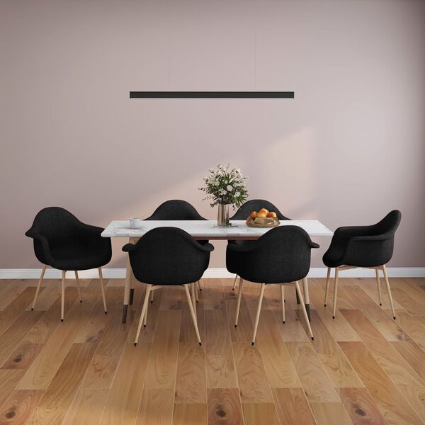 vidaXL Krzesła stołowe, 6 szt., czarne, obite tkaniną