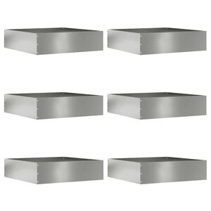 vidaXL Krawężnik do trawnika 6 szt. 50 x 50 x 13 cm Stal ocynkowana