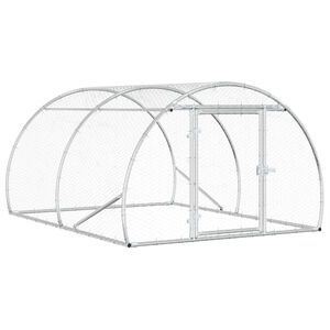 vidaXL Kurnik srebrny 200 x 150 x 100 cm Stal ocynkowana