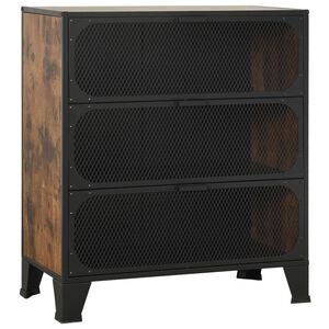 vidaXL Szafka, rustykalny brąz, 72x36x82 cm, metal i MDF