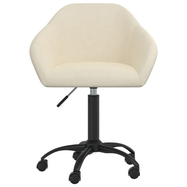 vidaXL Obrotowe krzesło stołowe, kremowe, obite aksamitem