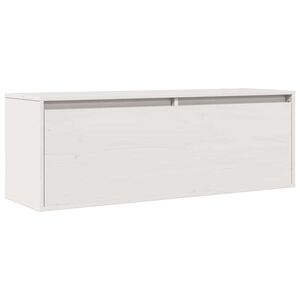vidaXL Szafka ścienna, biała, 100x30x35 cm, lite drewno sosnowe