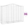 vidaXL Kosze gabionowe, 6 szt, 200x50x140/160 cm, galwanizowane żelazo