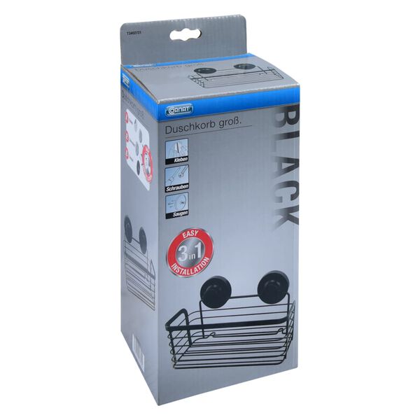 CORNAT Koszyczek pod prysznic 3in1, duży, czarny