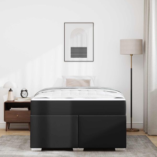 vidaXL Ramka ł&oacute;żka z materacem Czarny 120 x 200 cm tkanina