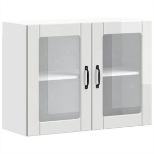 vidaXL Szafka ścienna kuchenna ze szklanymi drzwiami, Lucca, biała