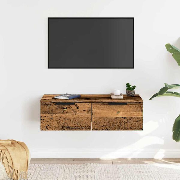 vidaXL Szafka wisząca, stare drewno, 68x30x20 cm