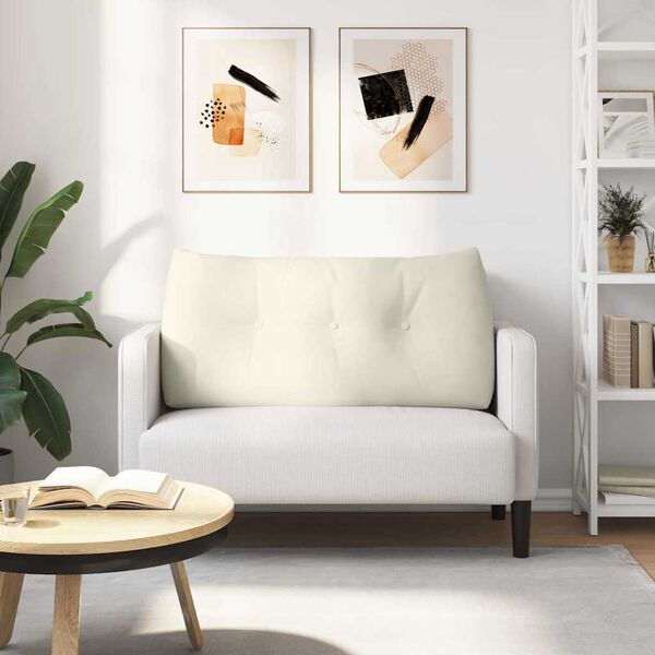 vidaXL Poduszka na plecy Kremowy 100 x 24 x 50 cm Aksamit