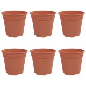 vidaXL Okrągła doniczka na kwiaty 6 pcs Czerwony ceglasty &Oslash; 19 x 16 cm