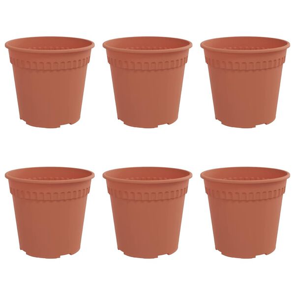 vidaXL Okrągła doniczka na kwiaty 6 pcs Czerwony ceglasty &Oslash; 19 x 16 cm