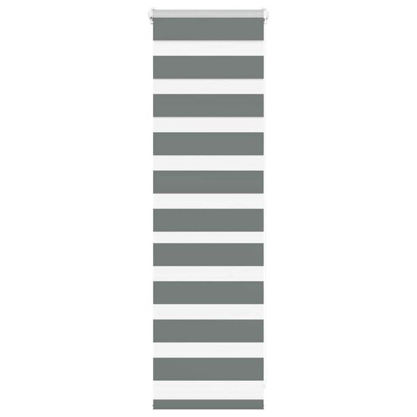 vidaXL Roleta zebra, ciemnoszara, szerokość tkaniny 40,9 cm, poliester