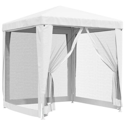 vidaXL Namiot imprezowy z 4 siatkowymi ściankami, 2x2 m, biały