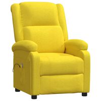vidaXL Fotel masujący, jasnożółty, obity tkaniną