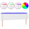 vidaXL Zagł&oacute;wek do ł&oacute;żka z LED, biały, 163x16x78/88 cm, sztuczna sk&oacute;ra