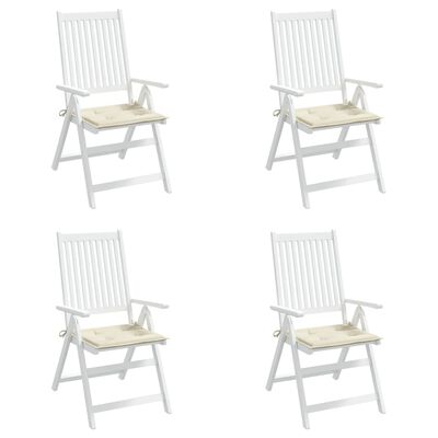 vidaXL Poduszki na krzesła ogrodowe, 4 szt., kremowe, 40x40x3 cm